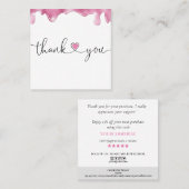 Modern Script Heart Hartelijk dank voor uw bestell Vierkante Visitekaartje (Voorkant / Achterkant)