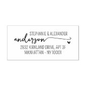 Modern Script Heart Return-adres Zelfinktende Stempel (Design)