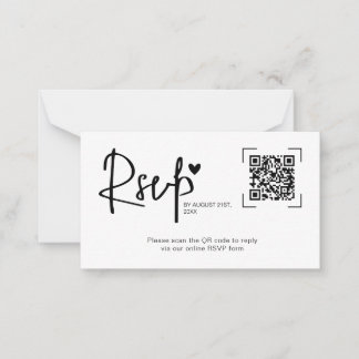 Modern Script Heart Wedding Online RSVP Cards Notitiekaartje