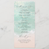 Modern Script Hearts In The Sand Beach Wedding Programma (Achterkant)