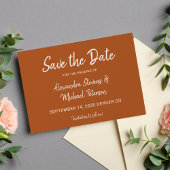 Modern script herfst terracotta bruiloft save the date