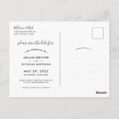 Modern Script Het Briefkaart Datum opslaan (Achterkant)