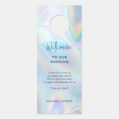 Modern Script Holografische Wedding Party (Achterkant)