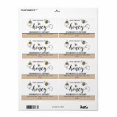 Modern script Honingbijenbijenbijenstal Etiket (Full Sheet)