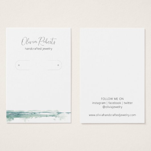 Modern Script Hoop Oorbellen Display Kaart (Voorkant /achterkant)