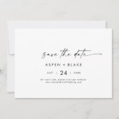 Modern script horizontaal sparen de datum save the date (Voorkant)