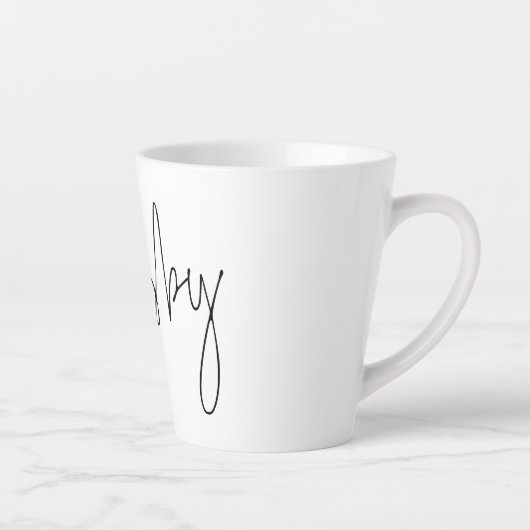Modern Script Hubby Name Bridal Gift Box Idea Latte Mok (Rechts)