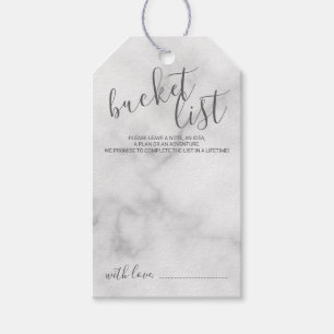 Modern Script Huwelijksemmer Lijst Marmer Cadeaulabel