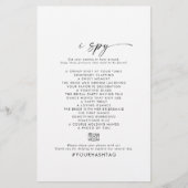 Modern Script I Spy Weddenschap Foto Scavenger Hun Flyer (Voorkant)