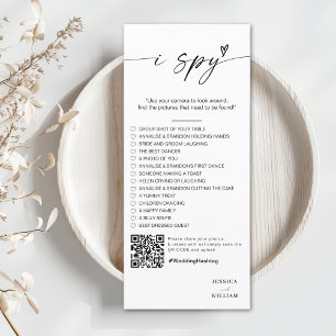 Modern Script Ik bespioneer trouwspel Receptie Fot Menu
