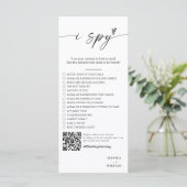 Modern Script Ik bespioneer trouwspel Receptie Fot Menu (Staand voorkant)