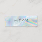 Modern Script Iridescent Salon Make-up Mini Visitekaartje (Voorkant)