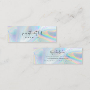 Modern Script Iridescent Salon Make-up Mini Visitekaartje