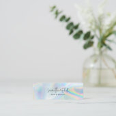 Modern Script Iridescent Salon Make-up Mini Visitekaartje (Staand voorkant)