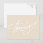 Modern Script Ivory bedankkaart Briefkaart (Voorkant / Achterkant)