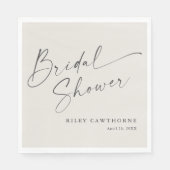 Modern Script Ivory Boho Vrijgezellenfeest Servet (Voorkant)