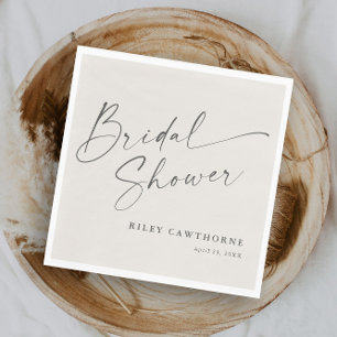 Modern Script Ivory Boho Vrijgezellenfeest Servet