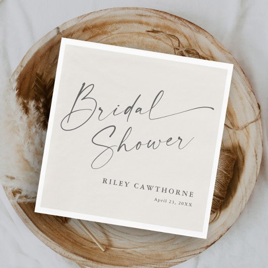 Modern Script Ivory Boho Vrijgezellenfeest Servet