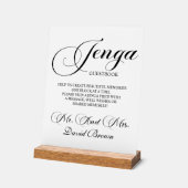 Modern Script Jenga Wedding Guestbook Acryl Bord (Hoek)