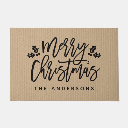 Modern script kerst aangepast deurmat (Voorkant)