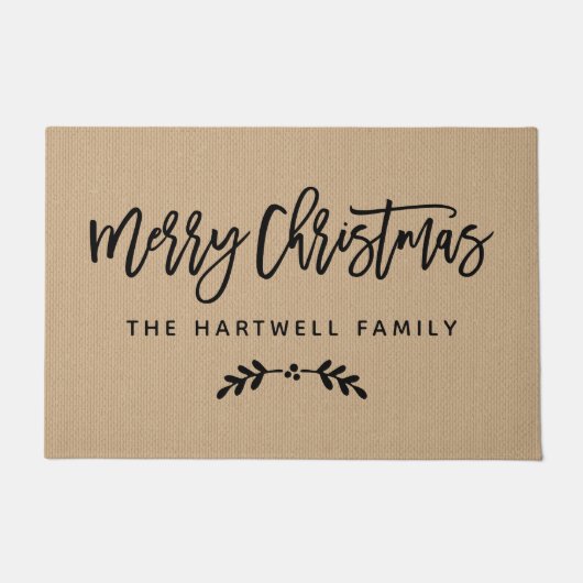 Modern script kerst aangepast deurmat (Voorkant)