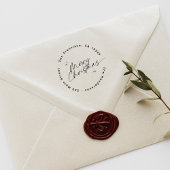 Modern Script Kerst Rond Retouradres Rubberstempel