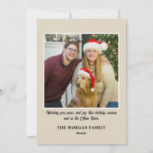 Modern Script Kerstfoto's Familie Vakantie Kaart (Achterkant)