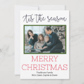 Modern Script Kerstmis Fotojaar in de Review Feestdagenkaart (Voorkant)