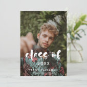 Modern script Klasse van 2025 Foto afstuderen Aankondiging (Staand voorkant)