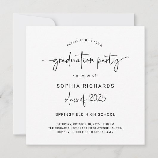 Modern script | Klasse van de 2025 Graduation Part Kaart (Voorkant)