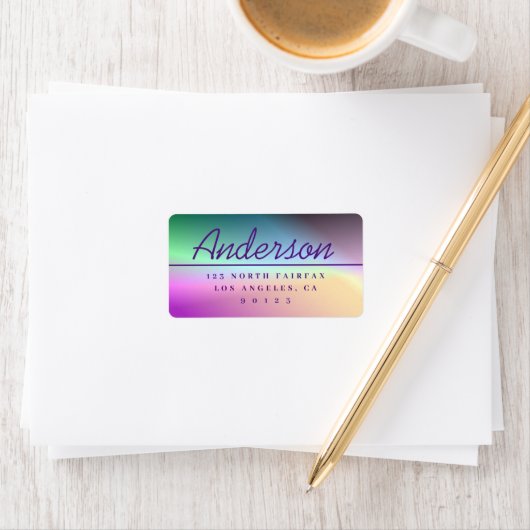 Modern Script Kleurrijk Ombré Retouradres Etiket (Insitu)