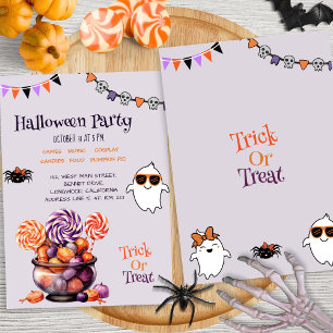 Modern Script Kleurrijk Snoep Kinder Halloween Par Kaart