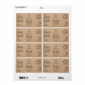 Modern Script Kraft druppelfles Etiket (Full Sheet)
