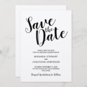 Modern Script Kraft Paper Wedding Save the Date (Voorkant / Achterkant)