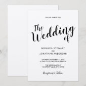 Modern Script Kraft Papier Bruiloft Kaart (Voorkant / Achterkant)