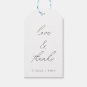 Modern Script Liefde & Dank Trouwdag Cadeaulabel (Voorkant)