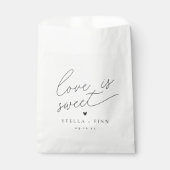 Modern Script Liefde Is Zoet Bruiloft Bedankzakje (Voorkant)