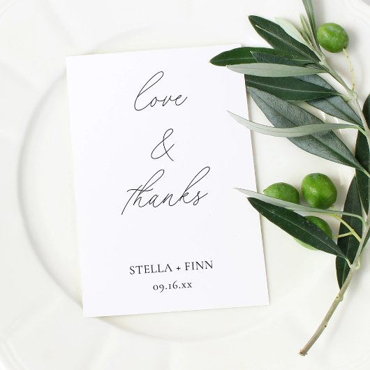 Modern Script Love & Bedankt Wedding Zelfinktende Stempel