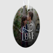 Modern Script Love Custom Engaged Couples Photo (devant)