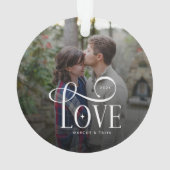 Modern Script Love Custom Engaged Couples Photo (dos)