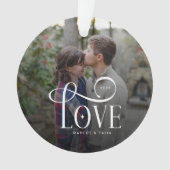 Modern Script Love Custom Engaged Couples Photo (devant)