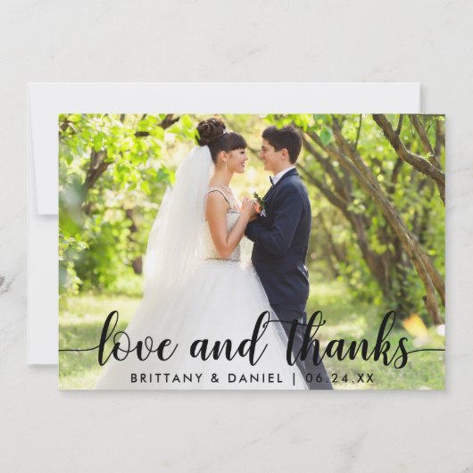 Modern Script Love et Merci Couple Mariage (Devant)