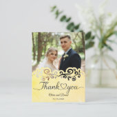 Modern Script Love Heart Wedding Flat Thank You Briefkaart (Staand voorkant)