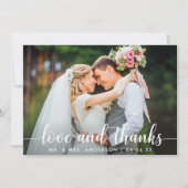 Modern Script Love Merci Mariage Couple Photo (Devant)