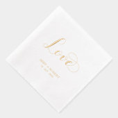 Modern Script Love | Paren Naam Aangepaste bruilof Folie Servetten (Rechts)