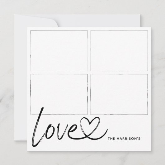 Modern Script Love Photo Collage Kaart (Voorkant)