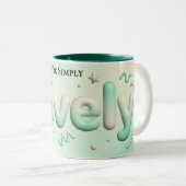 Modern Script Lovely Aesthetic Custom Name Tweekleurige Koffiemok (Voorkant rechts)