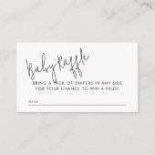 Modern Script Luier Raffle Informatiekaartje (Voorkant)