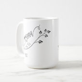 Modern script mama jaar gevestigd koffiemok (Voorkant links)