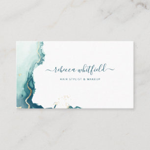 Modern script Marble Agate Pattern Visitekaartje